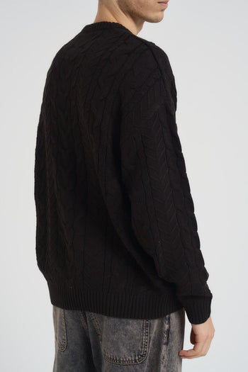 Maglia uomo treccia nera - 3