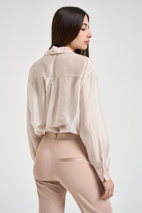 Camicia donna semi-trasparente cipria - 2