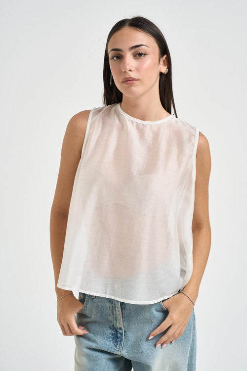Blusa donna semitrasparente rosa cipria - 1