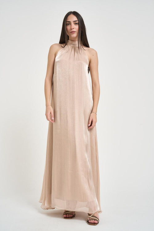 Abito donna satinato beige