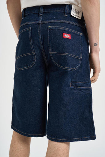 Bermuda uomo in denim blu scuro - 3