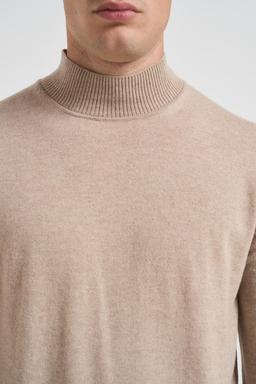 Maglia uomo mezzo collo beige - 2