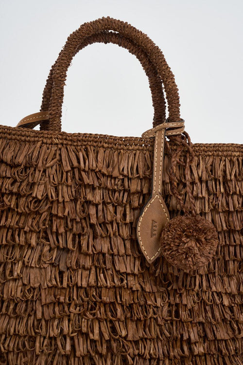 Borsa donna in rafia marrone - 2
