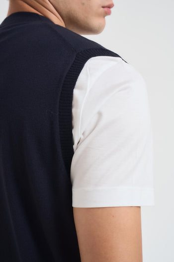 Gilet uomo in maglia blu - 7