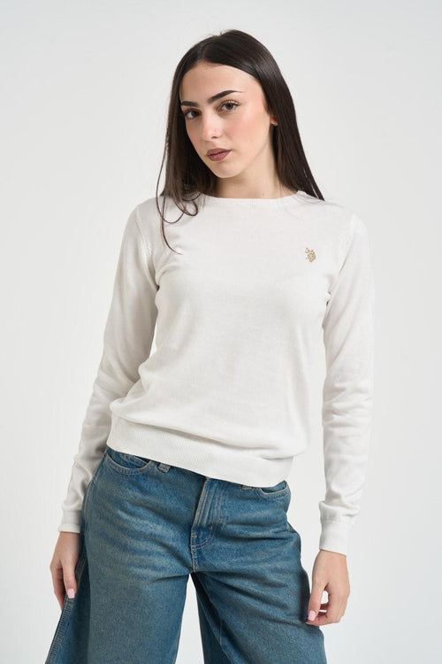 Maglia donna girocollo bianca