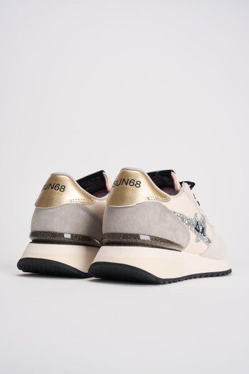 Sneakers donna bianche e grigie con glitter - 7