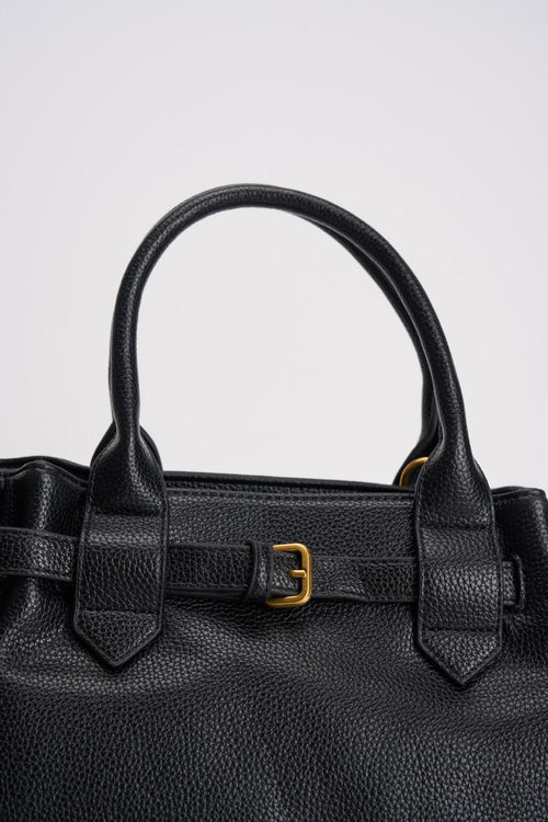 Borsa donna in ecopelle martellata nera - 2