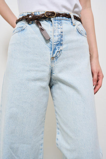 Jeans donna a palazzo in denim chiaro - 6