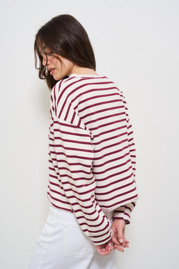 Felpa donna a righe rosse - 4