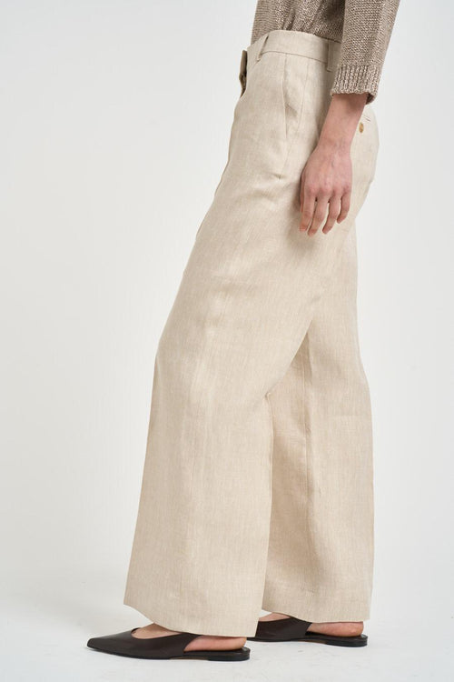 Pantalone donna gamba dritta beige - 2