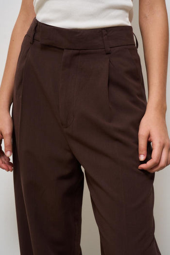 Pantalone donna a palazzo marrone - 6