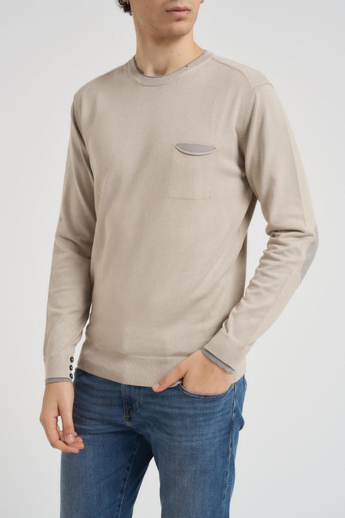 Maglia uomo girocollo beige