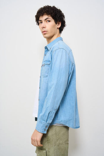 Camicia uomo modello Barstow denim chiaro - 4