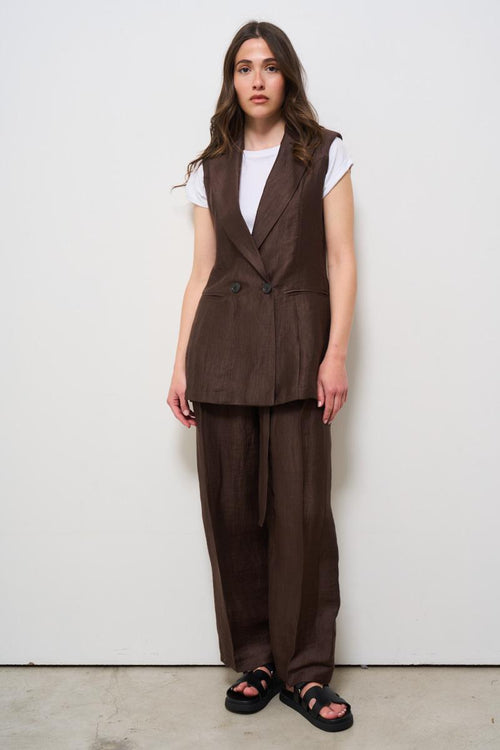 Gilet donna marrone