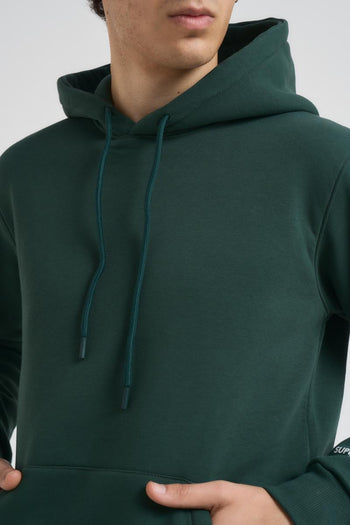 Felpa uomo con cappuccio verde - 3