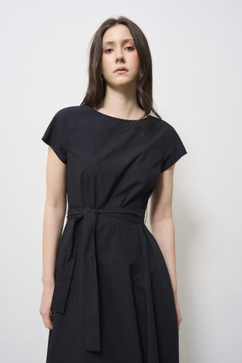 Black women's dress with belt - 3