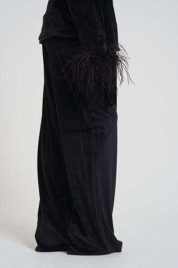 Abito completo donna in velluto nero - 9