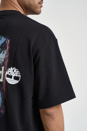 T-shirt uomo girocollo nera con stampa - 4