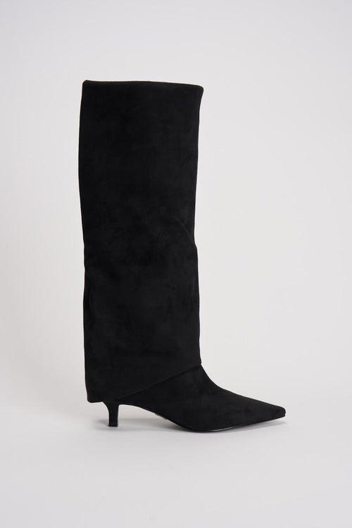 Stivale donna in suede nero