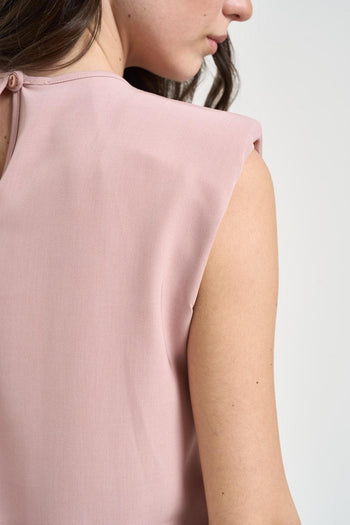 Blusa donna drappeggiata rosa - 5