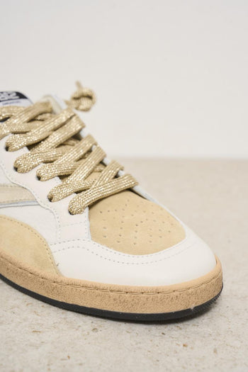 Sneakers donna bianca e oro - 4