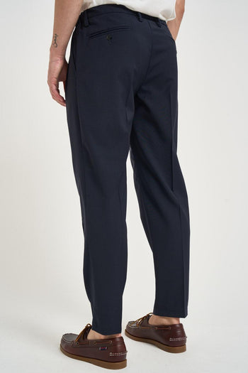 Pantalone uomo con pinces blu - 4