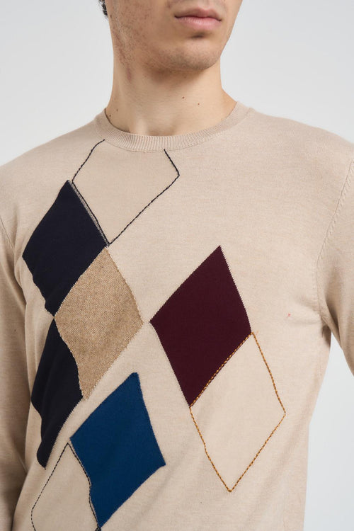 Maglia uomo girocollo beige - 2