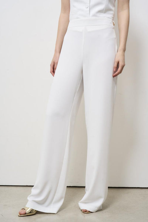 Women's white palazzo trousers - 2