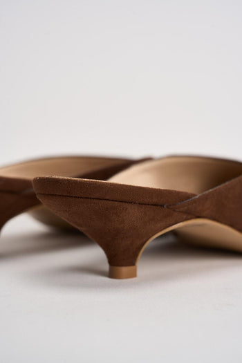 Sabot donna in suede marrone - 7