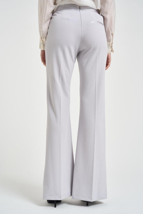 Pantalone donna a palazzo grigio perla - 2