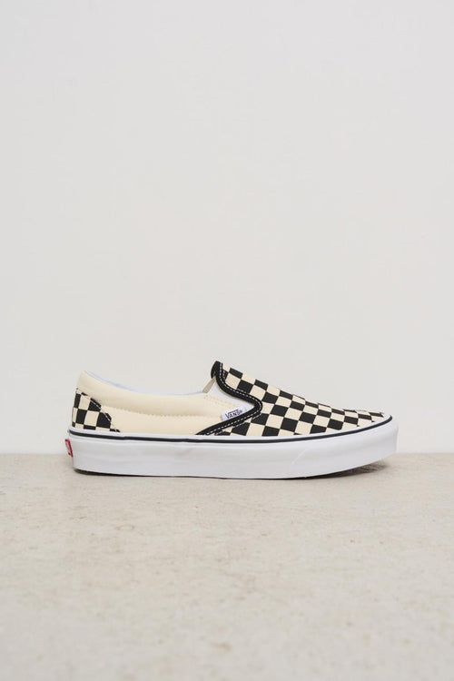 Sneakers slip-on uomo a scacchi nero