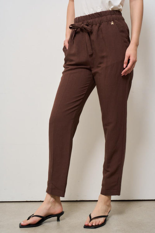 Pantalone donna regular marrone cioccolato - 2