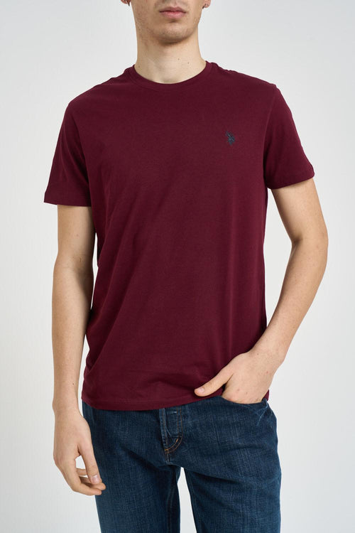 T-shirt uomo girocollo bordeaux
