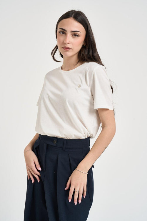 T-shirt donna bianca in cotone - 1