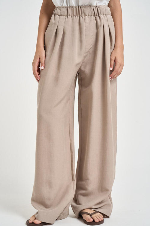 Pantalone donna con pinces beige - 1