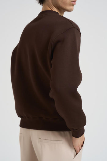Felpa uomo girocollo marrone - 3