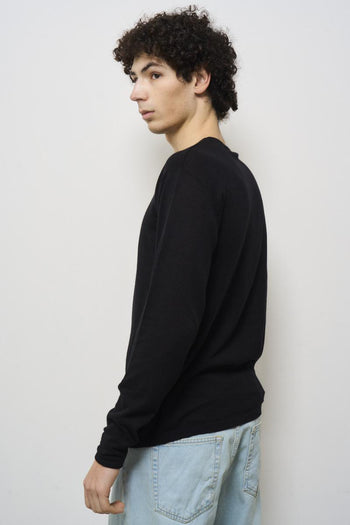 Men's black crew neck sweater - 5