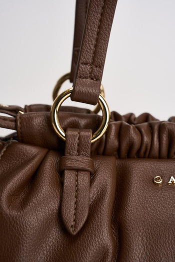 Borsa donna con coulisse marrone - 3