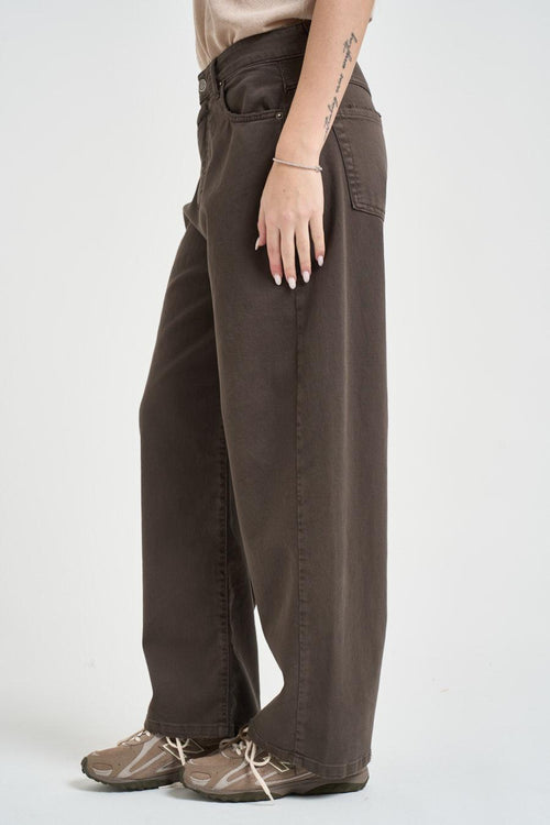 Jeans donna balloon marrone - 2