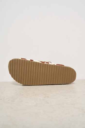 Brown and white cow women's sandal - 7