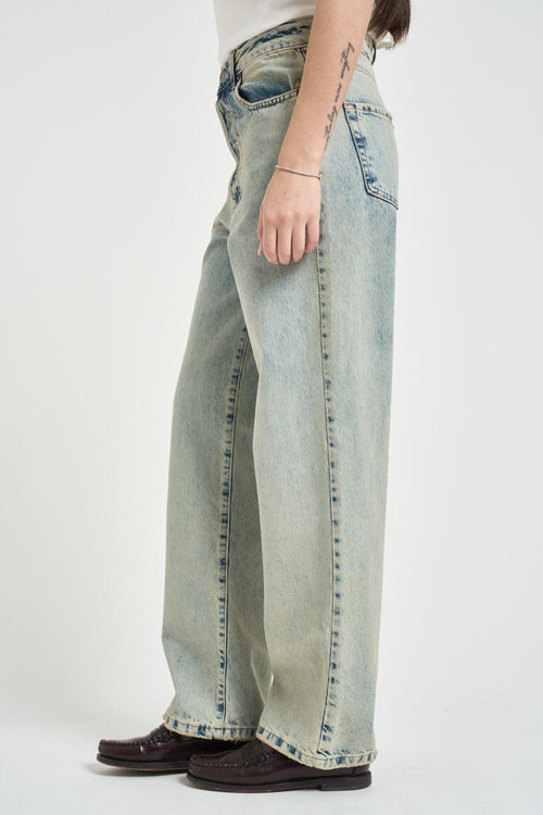 Jeans donna gamba dritta in denim chiaro - 2