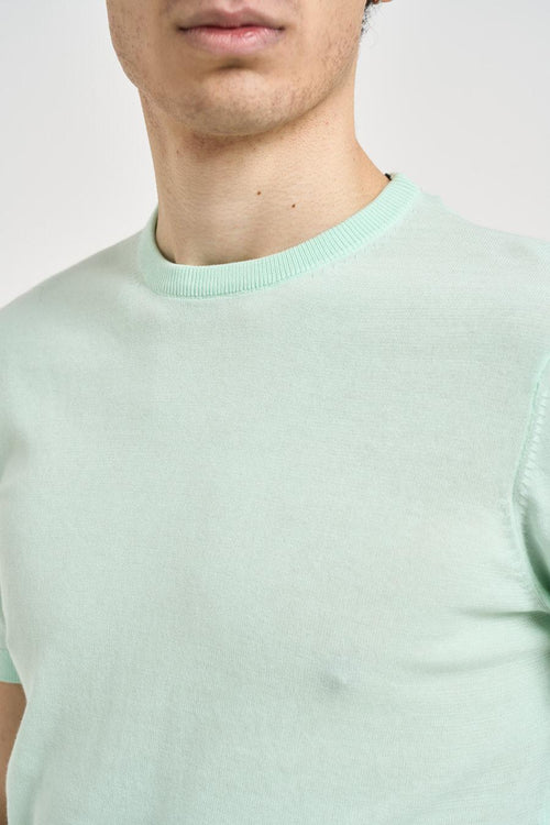 T-shirt uomo in maglia verde menta - 2