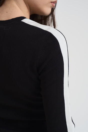 Maglia donna girocollo bianca e nera - 4