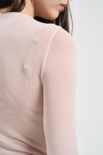 Maglia donna semitrasparente rosa - 6