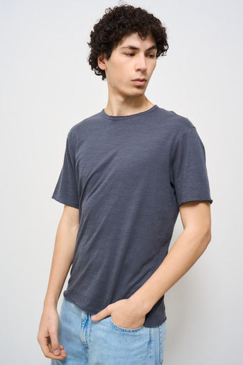T-shirt uomo girocollo blu - 3