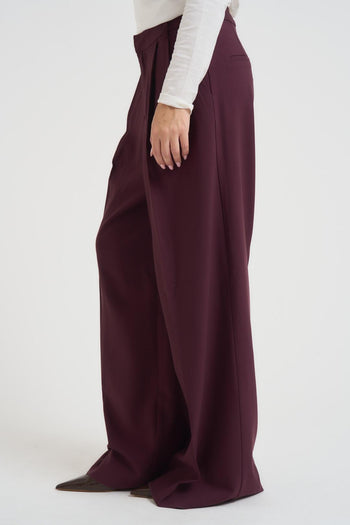Pantalone donna over bordeaux - 4