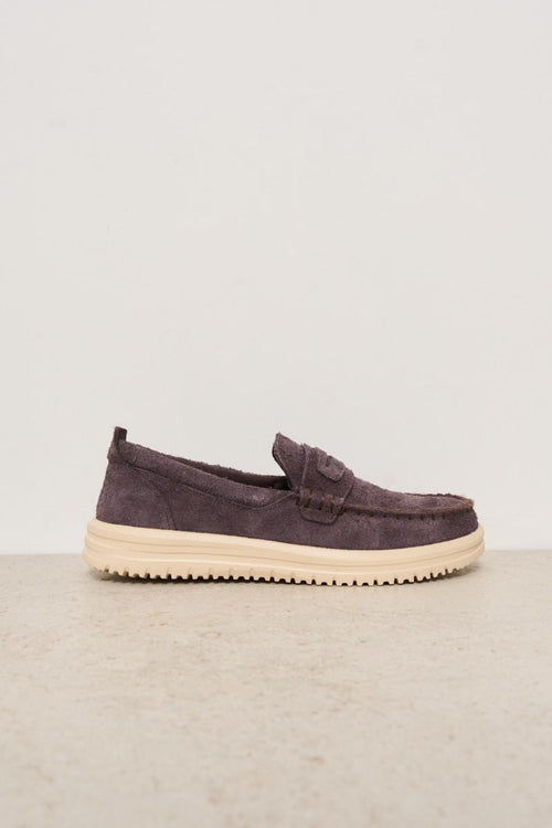 Mocassino uomo in suede marrone