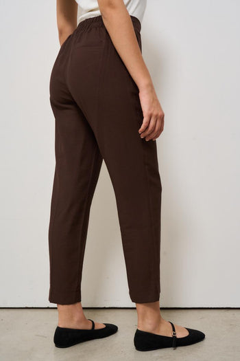 Pantalone donna a sigaretta marrone - 4