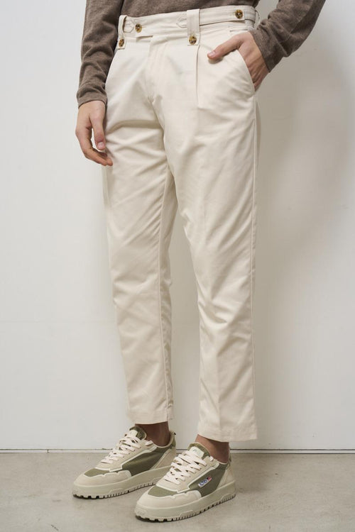 Men's regular fit cream trousers - 2