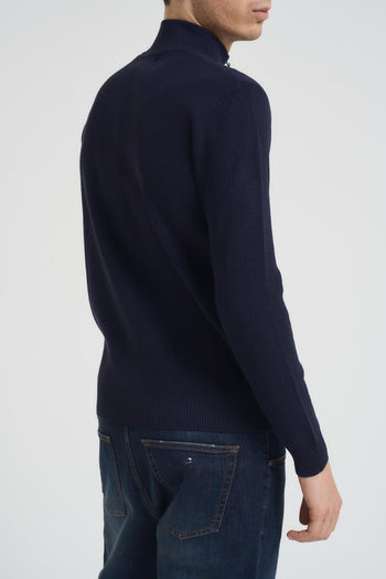 Maglia uomo con zip blu notte - 3